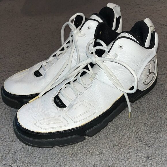 NIKE AIR JORDAN ENHANCER 2007 High Top Sneakers Kicks White/Black Like New 11.5 - Picture 12 of 14